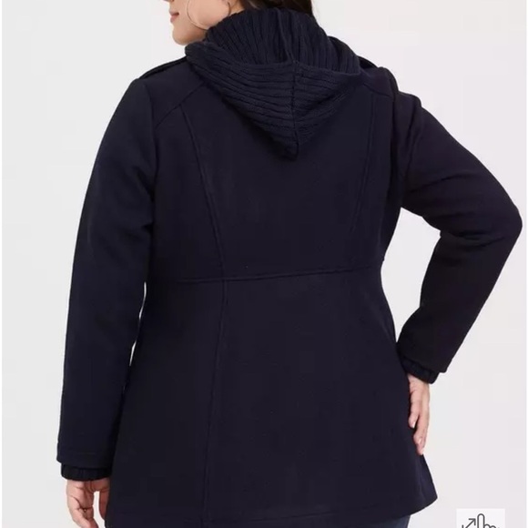 Torrid  Toggle Front Hooded Knit Coat Size 0 | L |  12 - Picture 3 of 8